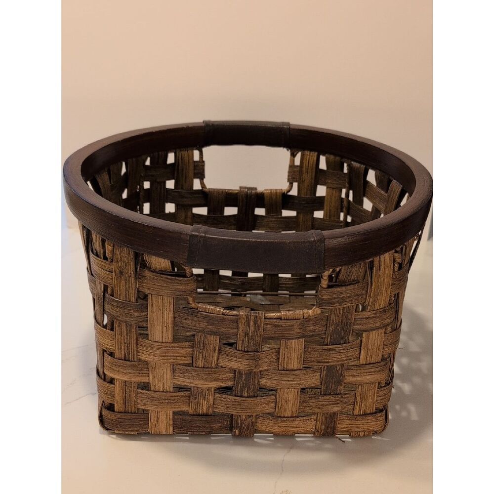 Vintage Woven Rustic Brown Storage Basket - Home Accents